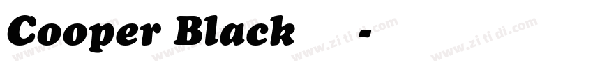 Cooper Black 普通西方字体转换